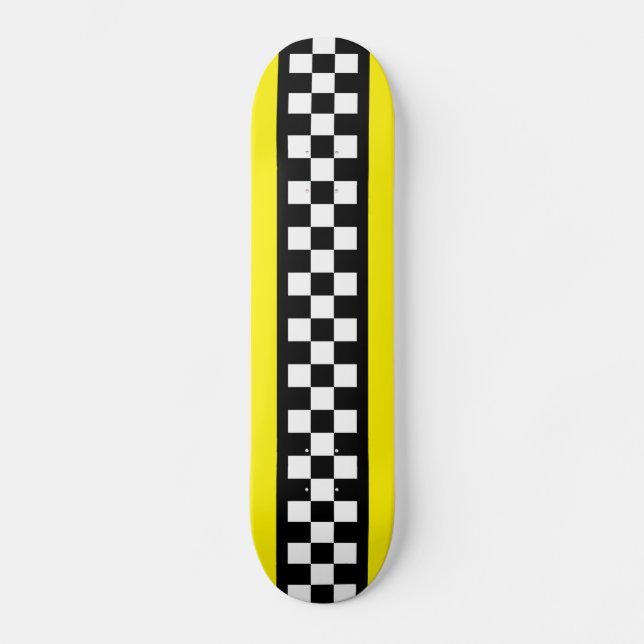 Taxi Rand Mönster Mini Skateboard Bräda 18,5 Cm (Framsida)