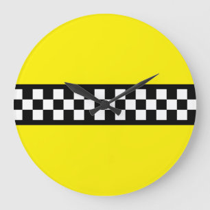Taxi Rand Mönster Stor Klocka