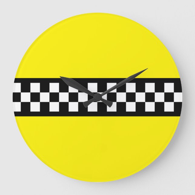 Taxi Rand Mönster Stor Klocka (Framsida)
