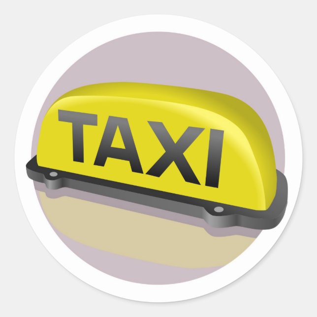 taxi runt klistermärke (Framsida)