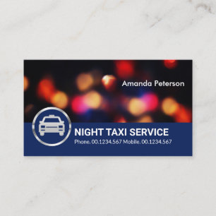Taxi Service för Ljus City Traffic Bokeh Visitkort