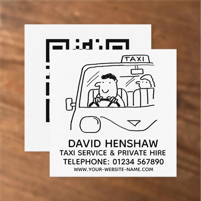 Taxi Service och privat hyra Fyrkantigt Visitkort (Skapare uppladdad)