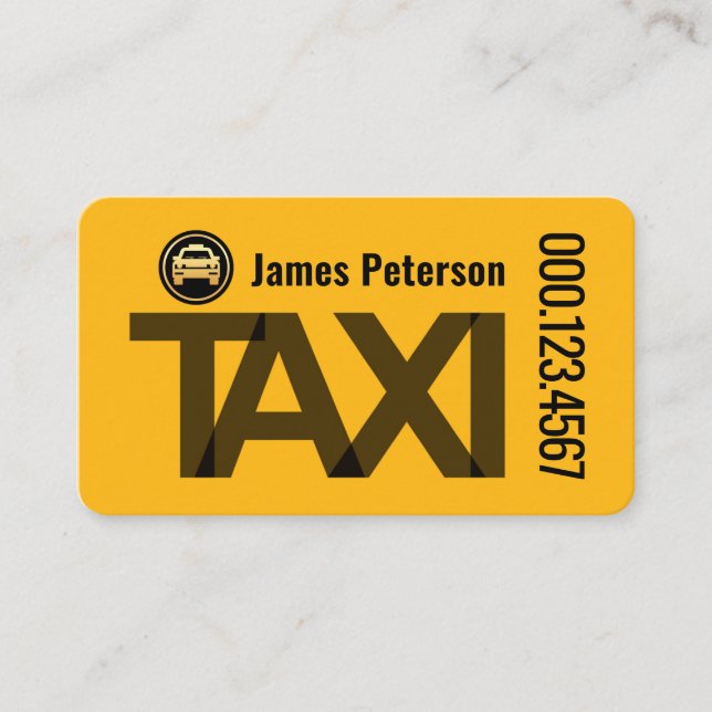 TAXI Silhuett skyltning Körning Visitkort (Framsida)