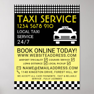 Taxi Station, Taxi Cab Firm Reklamation Poster