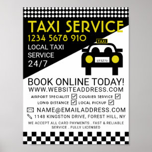 Taxi Station, Taxi Cab Firm Reklamation Poster