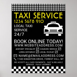Taxi Station, Taxi Cab Firm Reklamation Poster