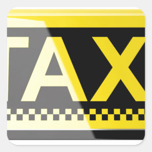 Taxi-tecken Fyrkantigt Klistermärke