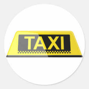 Taxi-tecken Runt Klistermärke