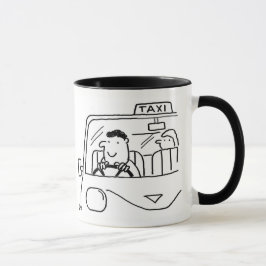 Taxi-Tecknad för drivrutin. CAB-drivrutin Mugg