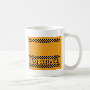 Taxi-tjänst med plats för text kaffemugg