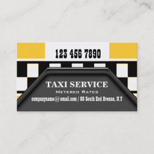 Taxicabchauffören servar gultsvart visitkort