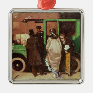 Taxicaben, c.1908-10 julgransprydnad metall