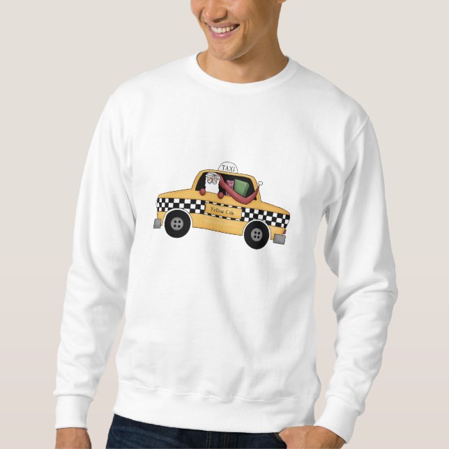 Taxichaufför Santa Lång Ärmad Tröja (Framsida)