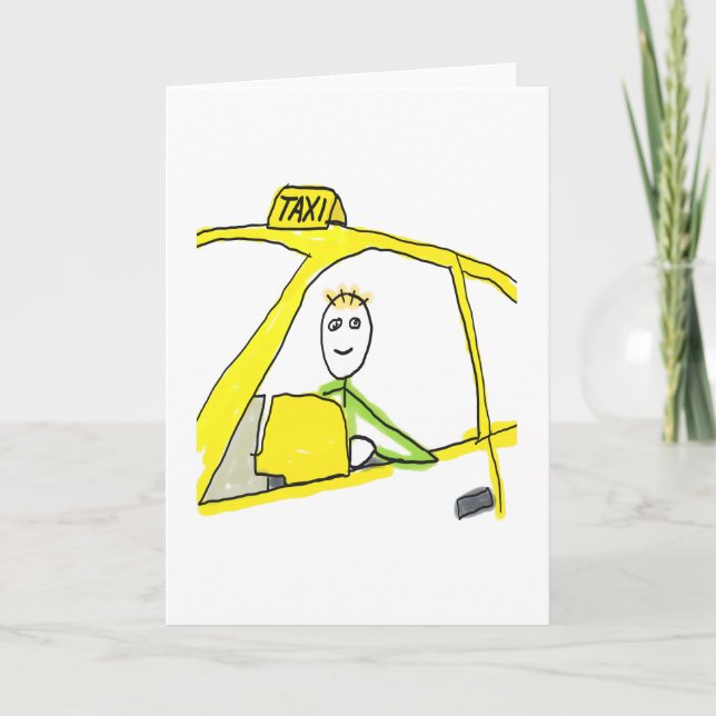 Taxichaufför Stickman Kort (Framsida)