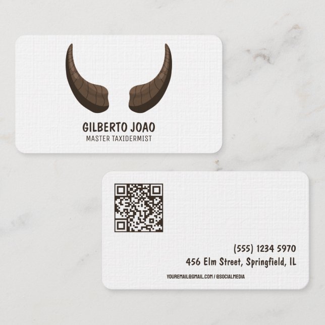 Taxidermist Anpassningsbar QR Visitkort (Fram/baksida)