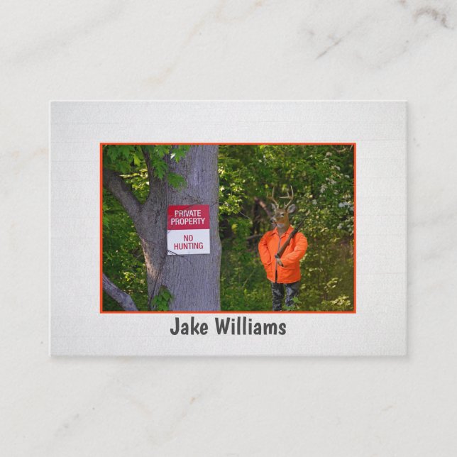 taxidermist big buck hunter med pistol visitkort (Framsida)