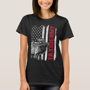 Taxidermy USA flagga Taxidermist Hjort Stuffing An T Shirt