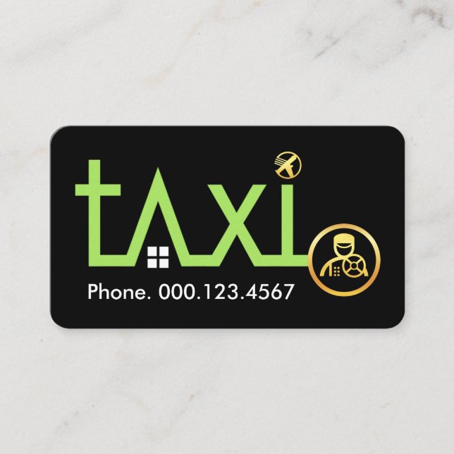 Taxitransport Rutt Riktning Visitkort (Framsida)