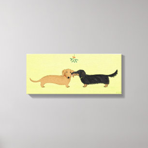 TaxMistletoekyss - Wienerhundjul Canvastryck