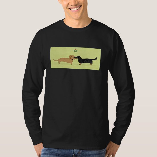 TaxMistletoekyss - Wienerhundjul T Shirt (Framsida)