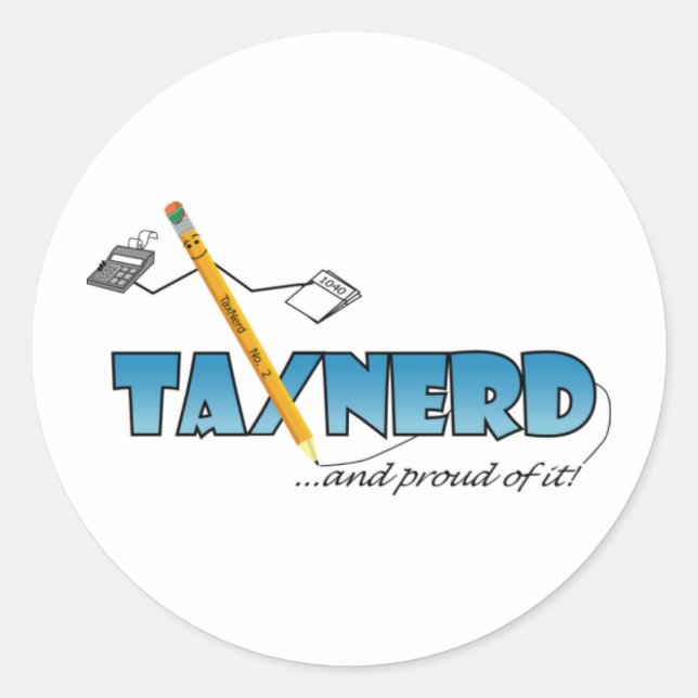 TaxNerd Sticker Runt Klistermärke (Framsida)