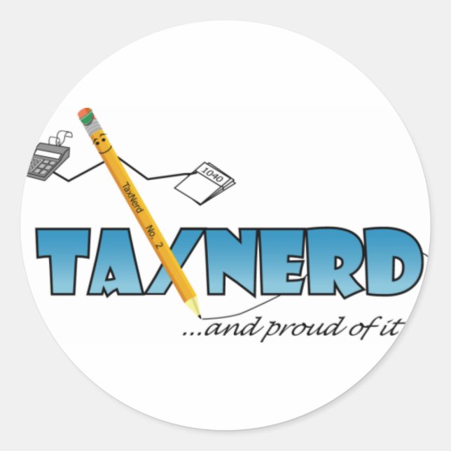 TaxNerd Stickers Runt Klistermärke (Framsida)