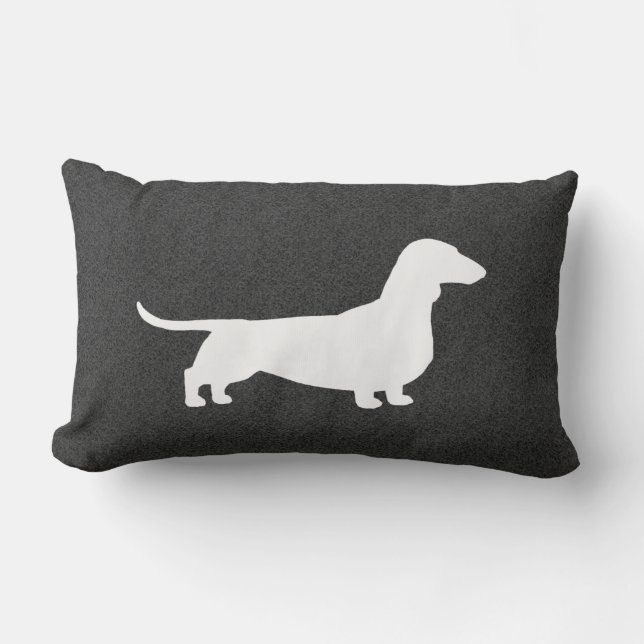 TaxSilhouette - kort Haired Wienerhund Lumbarkudde (Framsida)