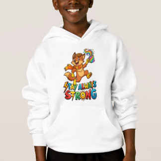 tay Always Strong Fox – Energetic Cartoon Fox with T Shirt