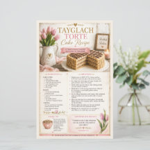 Tayglach Tårta Cake, Rosa Blommig Rustik Bondgård