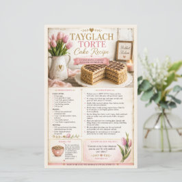 Tayglach Tårta Cake, Rosa Blommig Rustik Bondgård