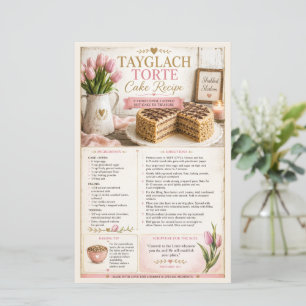 Tayglach Tårta Cake, Rosa Blommig Rustik Bondgård