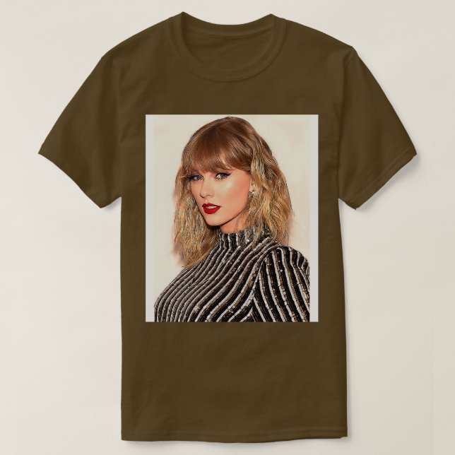 TayIor Swjft Porträtt Art T Shirt (Design framsida)