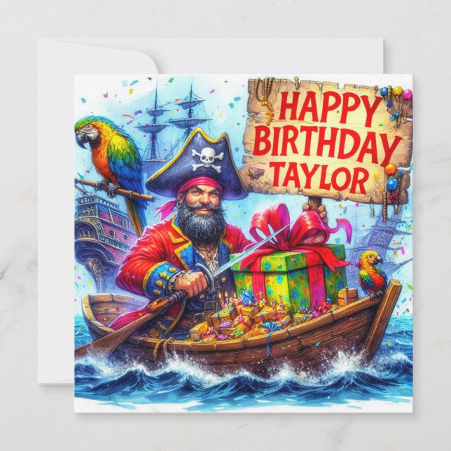 TAYLOR ~ Birthday Card ~ Friendly Pirat ~ (Framsida)