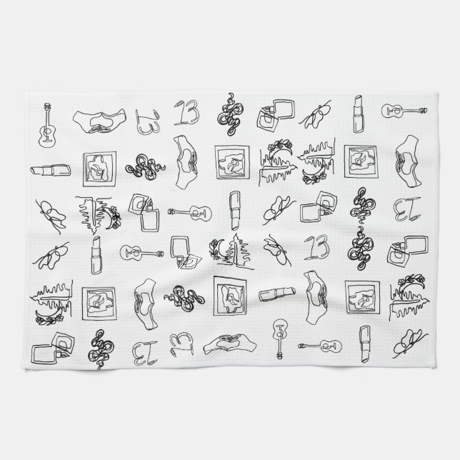 Taylor Eras Line Teckning Kitchen Towel Kökshandduk (Horisontell)