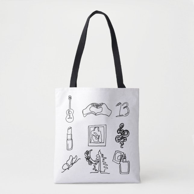 Taylor Eras Line Teckning Tote Bag Fläkt Art Tygkasse (Framsida)