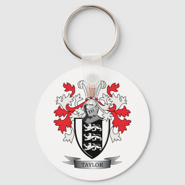 Taylor Family Crest Jackar om Arm Nyckelring (Framsida)