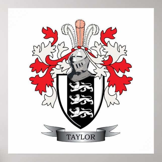 Taylor Family Crest Jackar om Arm Poster (Framsidan)