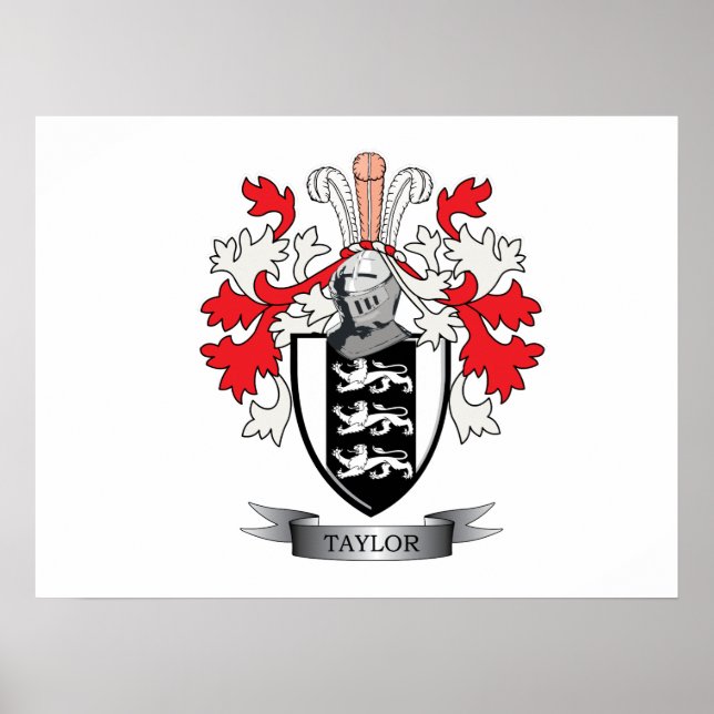 Taylor Family Crest Jackar om Arm Poster (Framsidan)