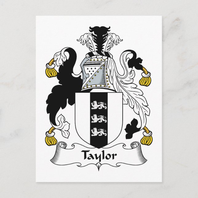 Taylor Family Crest Vykort (Framsida)