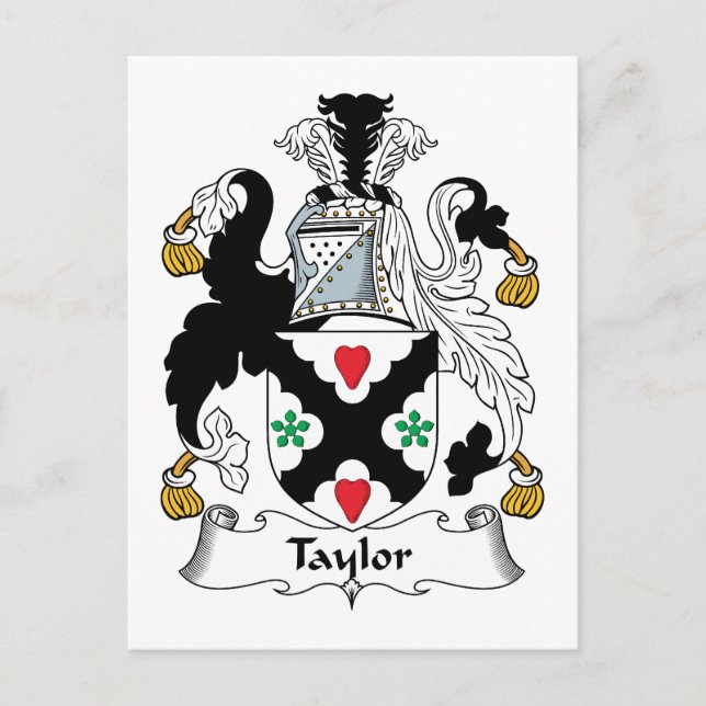Taylor Family Crest Vykort (Framsida)