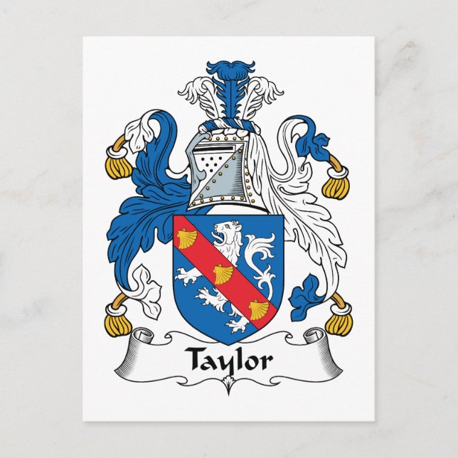 Taylor Family Crest Vykort (Framsida)
