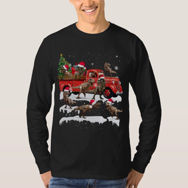 Taylor Family Ugly jul Sweater Red Lastbil Roligt T Shirt (Framsida)
