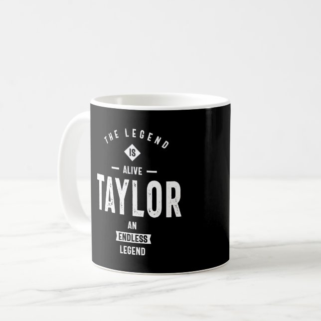 Taylor Personlig Namn Birthday Gift Kaffemugg (Framsida vänster)