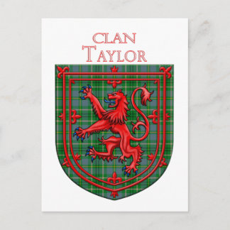 Taylor Tartan Scottish Plaid Lion Rampant Vykort