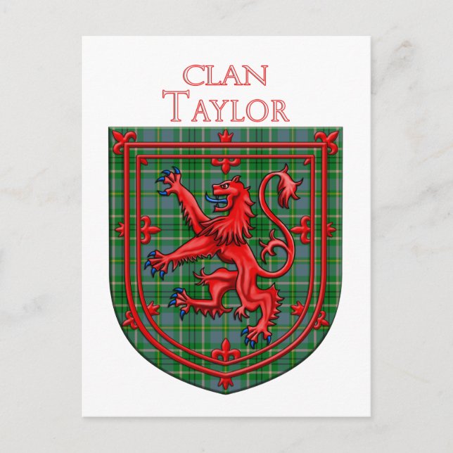 Taylor Tartan Scottish Plaid Lion Rampant Vykort (Framsida)