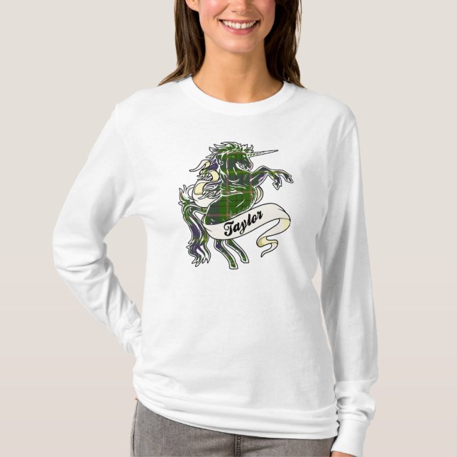 Taylor Tartan Unicorn T Shirt (Framsida)