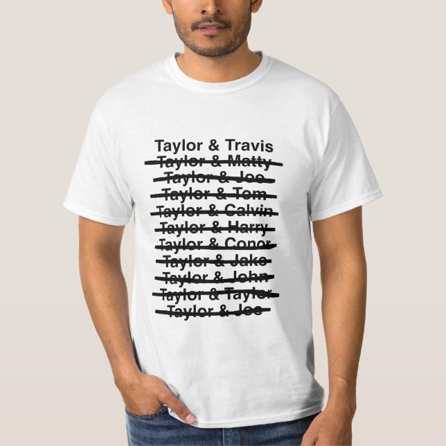 Taylor & Travis 02 (Black Text / Black Line) T Shirt (Framsida)