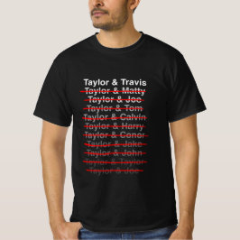 Taylor & Travis (White Text / Red Line) T Shirt