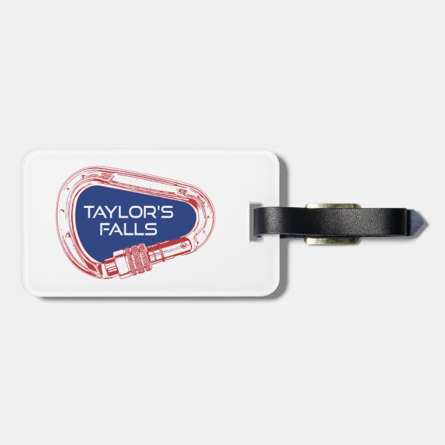 Taylor's Falls Minnesota Sten klättrande Carabiner Bagagebricka (Baksida Vågrät)