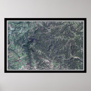 Taylorsville Sjö Kentucky Satellite Poster Karta